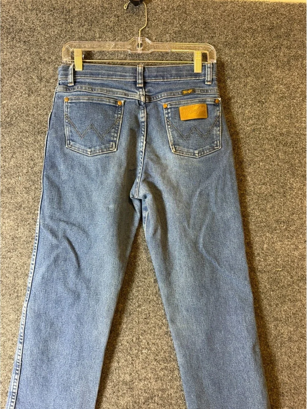Wrangler Boys Size 18 Slim Blue Denim Jeans Cowboy Cut High Rise Stretch Western